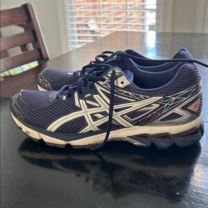 ASICS Navy and White Athletic Sneakers